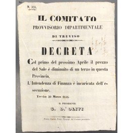 Il Comitato Provvisorio Dipartimentale di Treviso. Decreta la riduzione di …