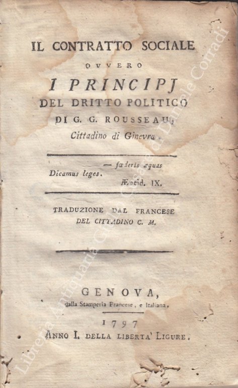 Il contratto sociale ovvero i principj del dritto politico. Di … | Immagine Gallery 2