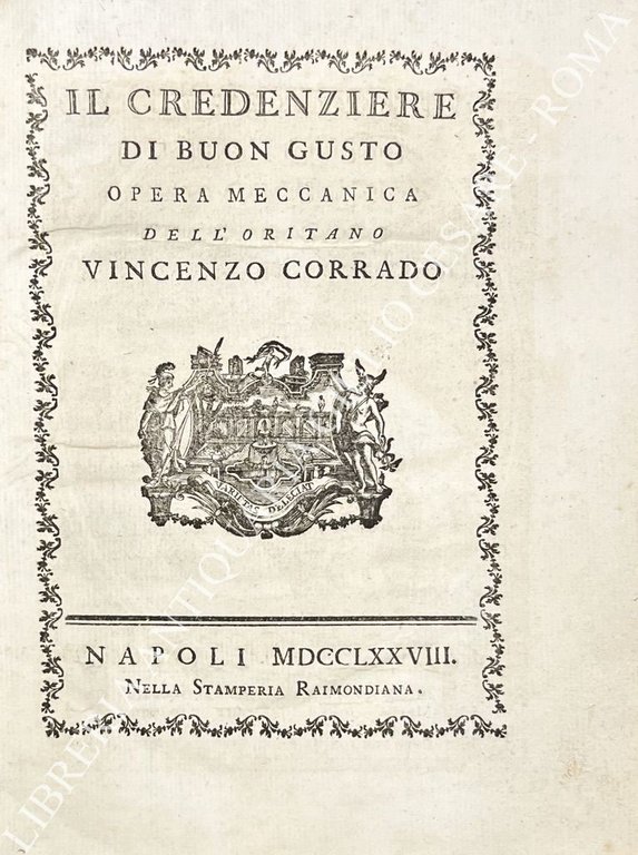 Il credenziere di buon gusto. Opera meccanica dell'oritano Vincenzo Corrado | Immagine Gallery 2
