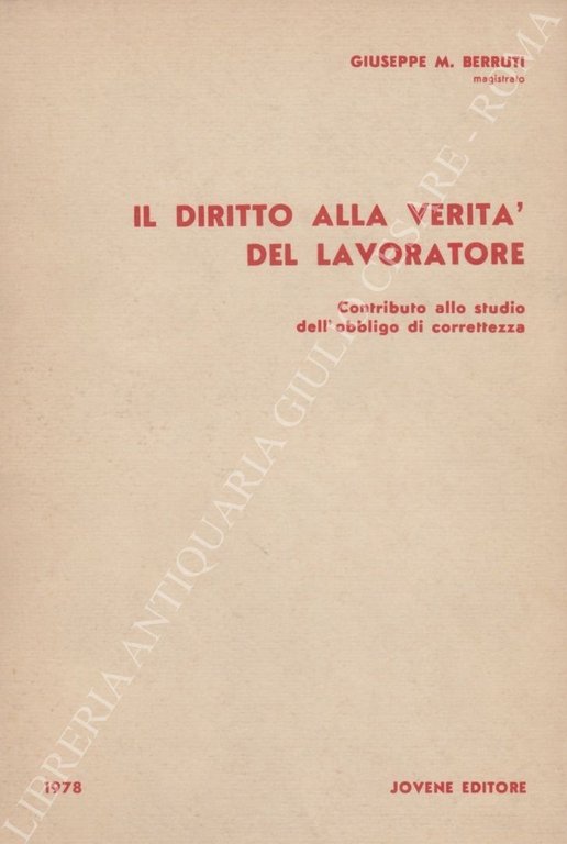 Il diritto alla verità del lavoratore. Contributo allo studio dell'obbligo … | Immagine Gallery 2