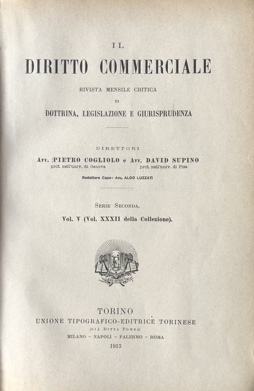 Il Diritto Commerciale. Rivista mensile critica di Dottrina, Legislazione e … | Immagine Gallery 2