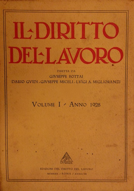 Il Diritto del lavoro. Volume II - 1928 | Immagine Gallery 2