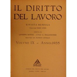 Il Diritto del lavoro. Volume IX - 1935