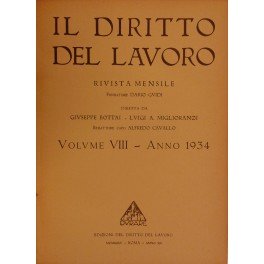 Il Diritto del lavoro. Volume VIII - 1934
