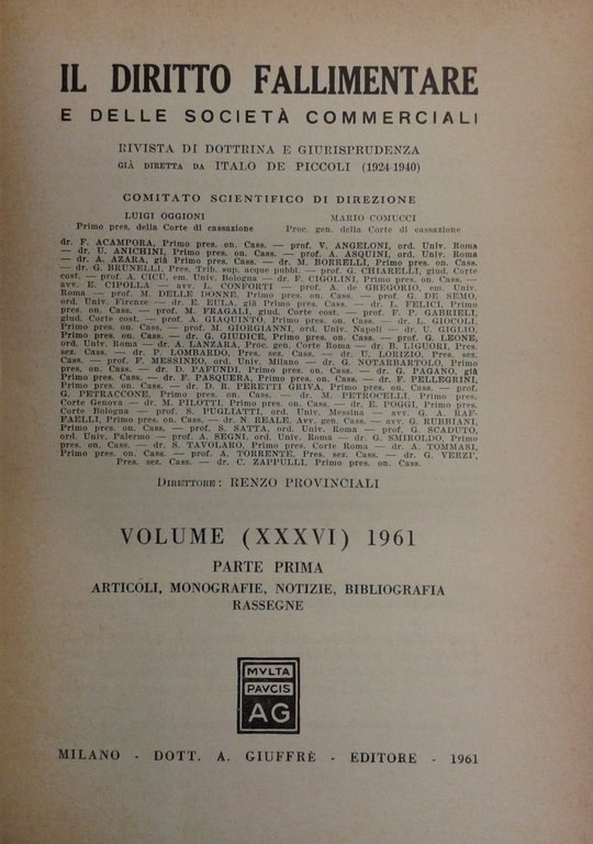 Il Diritto Fallimentare e delle società commerciali. Rivista di dottrina … | Immagine Gallery 2