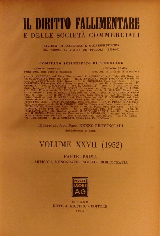Il Diritto Fallimentare e delle società commerciali. Rivista di dottrina … | Immagine Gallery 2