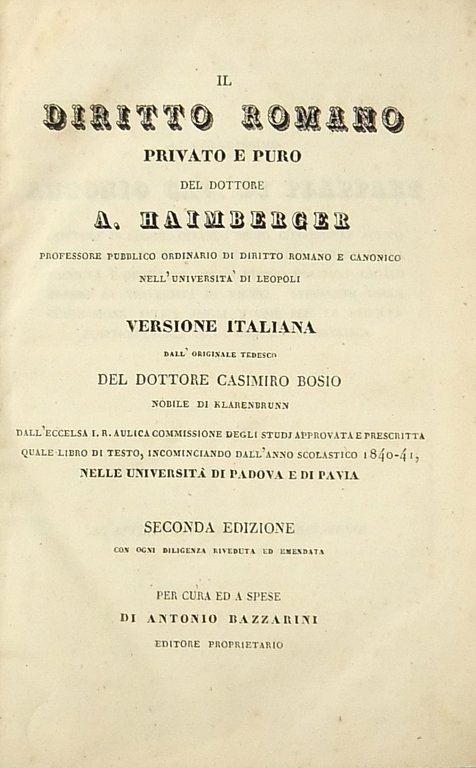 Il diritto romano privato e puro. Versione italiana dall'originale tedesco … | Immagine Gallery 2