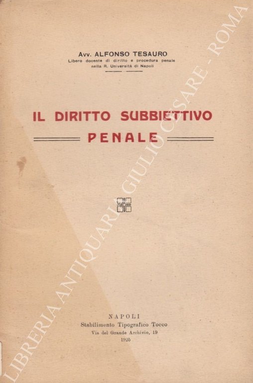 Il diritto subbiettivo penale | Immagine Gallery 2