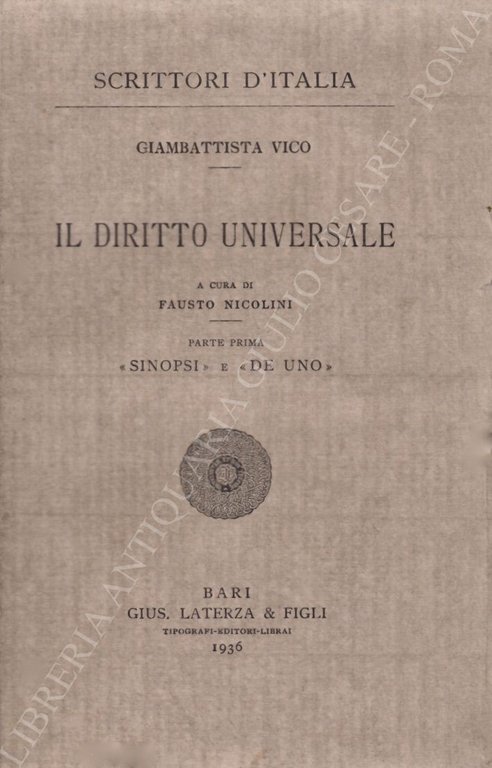 Il diritto universale. A cura di Fausto Nicolini. Vol. I … | Immagine Gallery 2