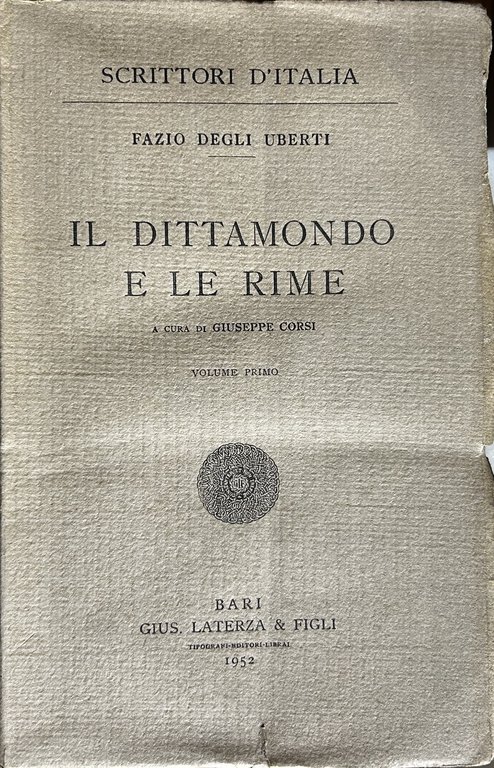 Il Dittamondo e le rime. A cura di Giuseppe Corsi. … | Immagine Gallery 2