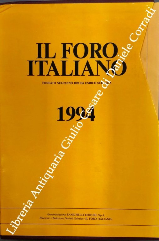 Il Foro Italiano. Fondato nell'anno 1876 da Enrico Scialoja. Anno … | Immagine Gallery 2