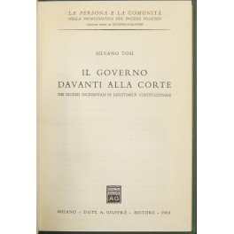 Il governo davanti alla Corte nei giudizi incidentali di legittimità …
