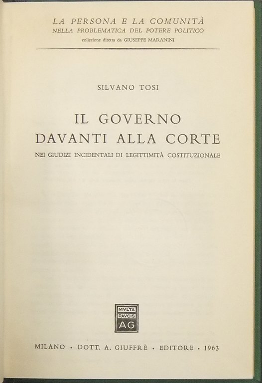 Il governo davanti alla Corte nei giudizi incidentali di legittimità … | Immagine Gallery 2