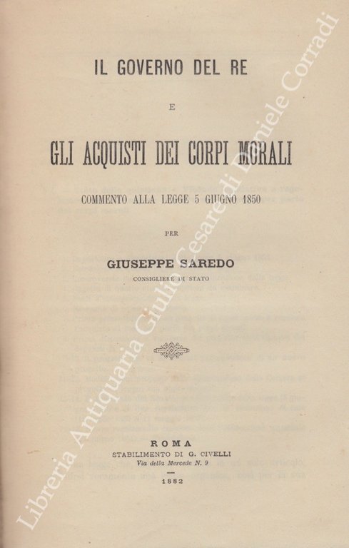 Il governo del Re e gli acquisti dei corpi morali. … | Immagine Gallery 2