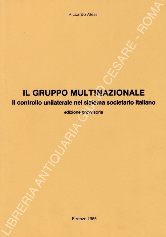 Il gruppo multinazionale. Il controllo unilaterale nel sistema societario italiano | Immagine Gallery 2