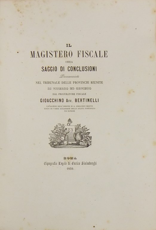 Il magistero fiscale ossia saggio di conclusioni pronunciate nel tribunale … | Immagine Gallery 2