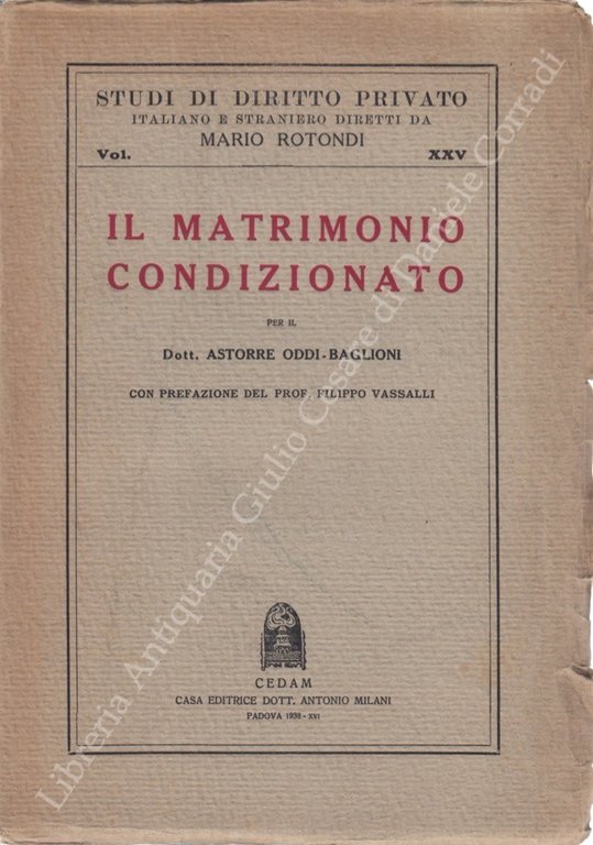 Il matrimonio condizionato. Con prefazione del Prof. Filippo Vassalli | Immagine Gallery 2