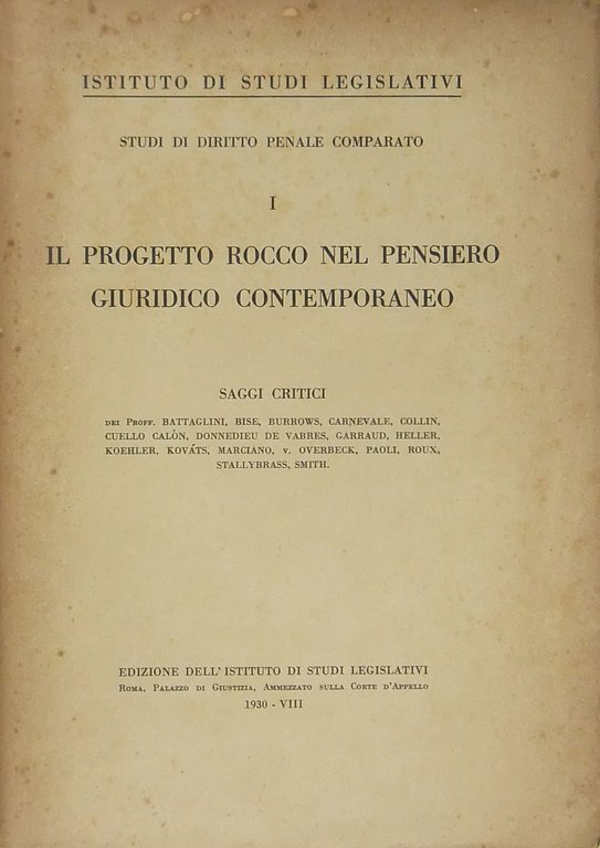 Il progetto Rocco nel pensiero giuridico contemporaneo. Saggi critici dei … | Immagine Gallery 2