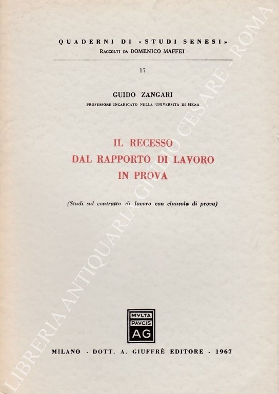 Il recesso dal rapporto di lavoro in prova. (Studi sul … | Immagine Gallery 2