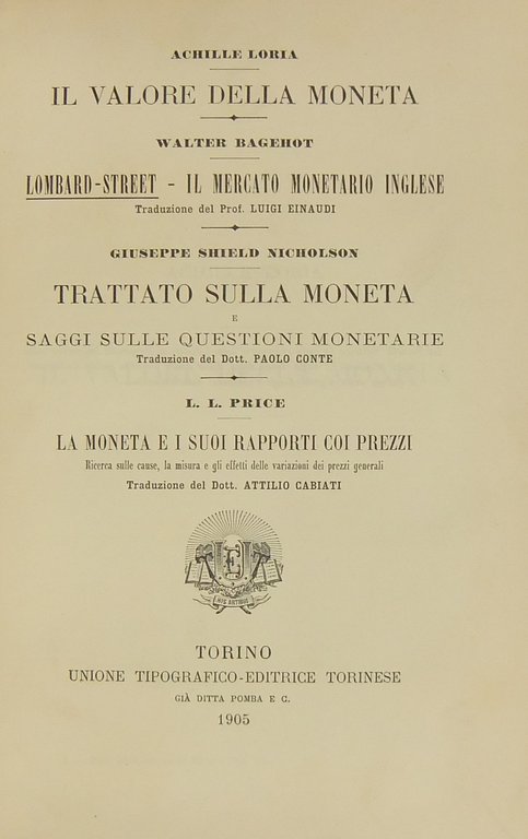Il valore della moneta (Loria). Lombard-Street. Il mercato monetario inglese … | Immagine Gallery 2
