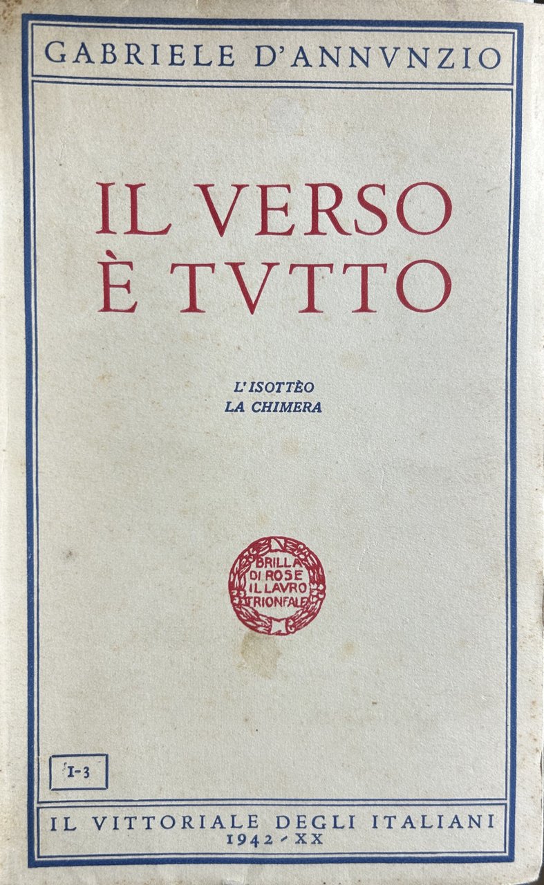 Il verso è tutto. L'Isotteo; La Chimera | Immagine principale