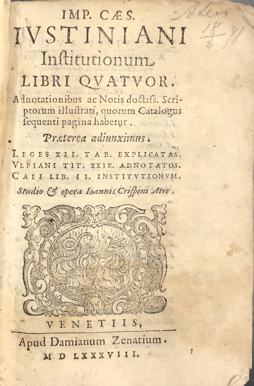Imp. Caes. Iustiniani Institutionum libri quatuor. Adnotationibus ac notis doctiss. … | Immagine Gallery 3