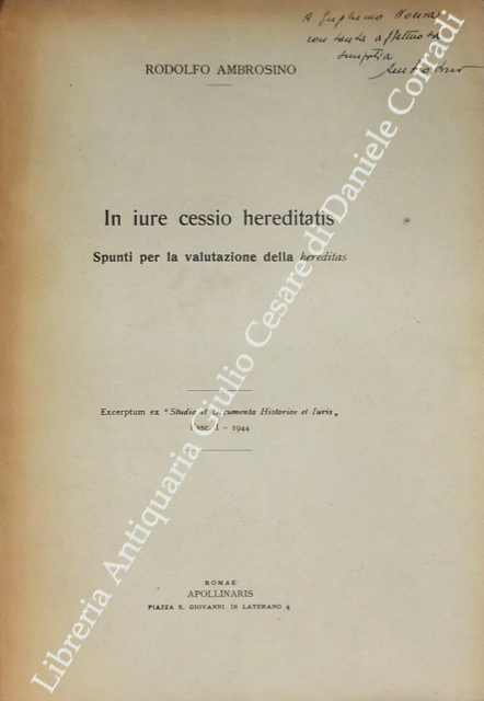In iure cessio hereditatis. Spunti per la valutazione della hereditas | Immagine Gallery 2