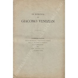 In memoria di Giacomo Venezian. Commemorazione tenuta per iniziativa della …