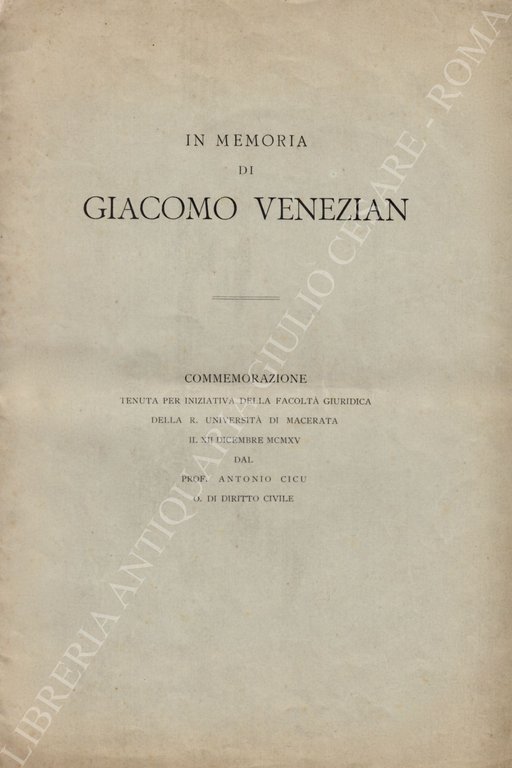 In memoria di Giacomo Venezian. Commemorazione tenuta per iniziativa della … | Immagine Gallery 2