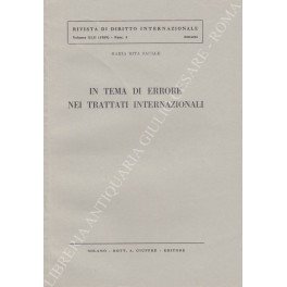 In tema di errore nei trattati internazionali