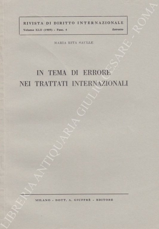 In tema di errore nei trattati internazionali | Immagine Gallery 2