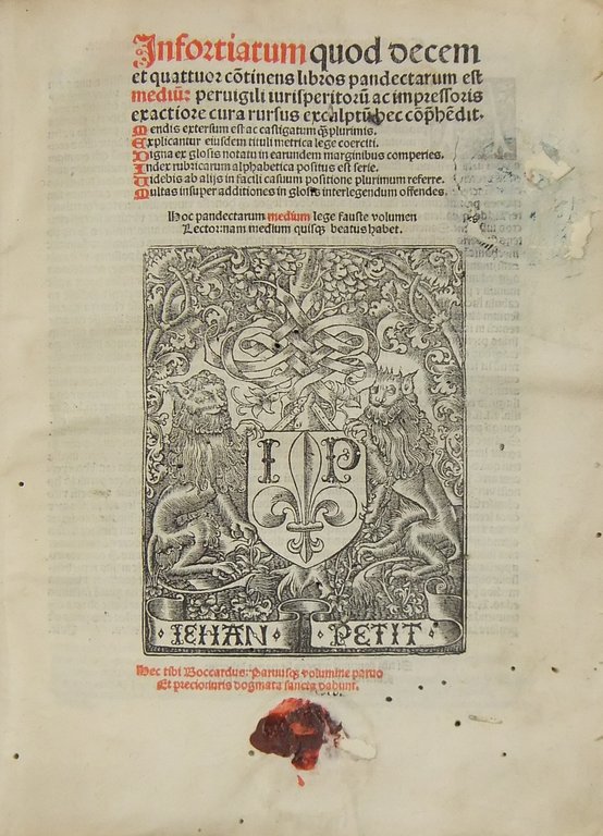 Infortiatum quod decem et quattuor continens pandectarum est medium peruigili … | Immagine Gallery 2