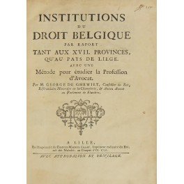 Institutions du droit belgique par raport tant aux XVII provinces … | Immagine principale