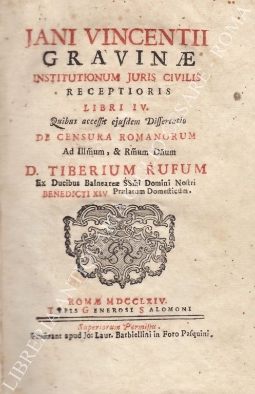 Institutionum Juris Civilis Receptioris Libri IV. Quibus accessit eiusdem Dissertatio … | Immagine Gallery 2