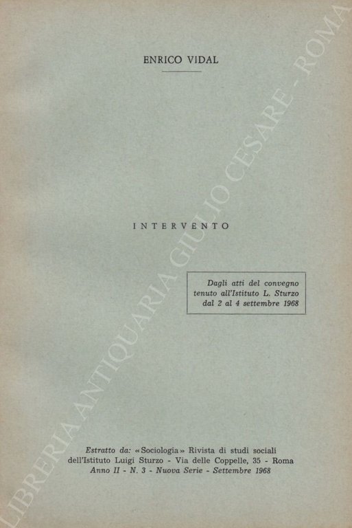 Intervento. Dagli atti del convegno tenuto all'Istituto L. Sturzo dal … | Immagine Gallery 2