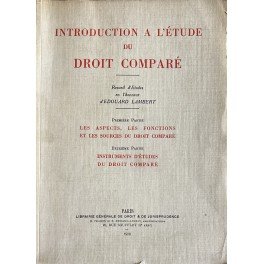 Introduction a l'etude du droit compare. Recueil d'etudes en l'honneur …