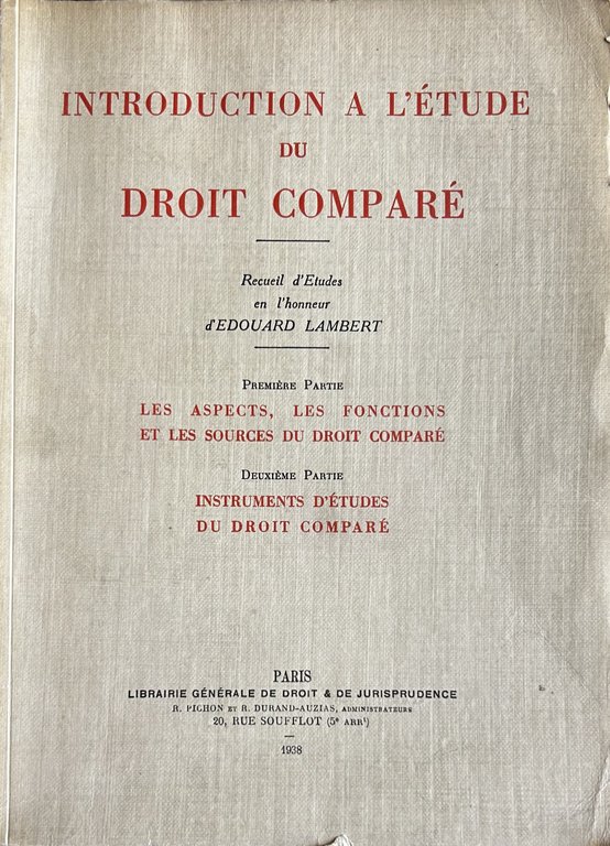 Introduction a l'etude du droit compare. Recueil d'etudes en l'honneur … | Immagine Gallery 2