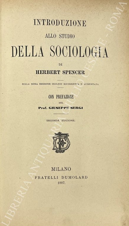Introduzione allo studio della sociologia. Sulla nona edizione inglese ricorretta … | Immagine Gallery 2