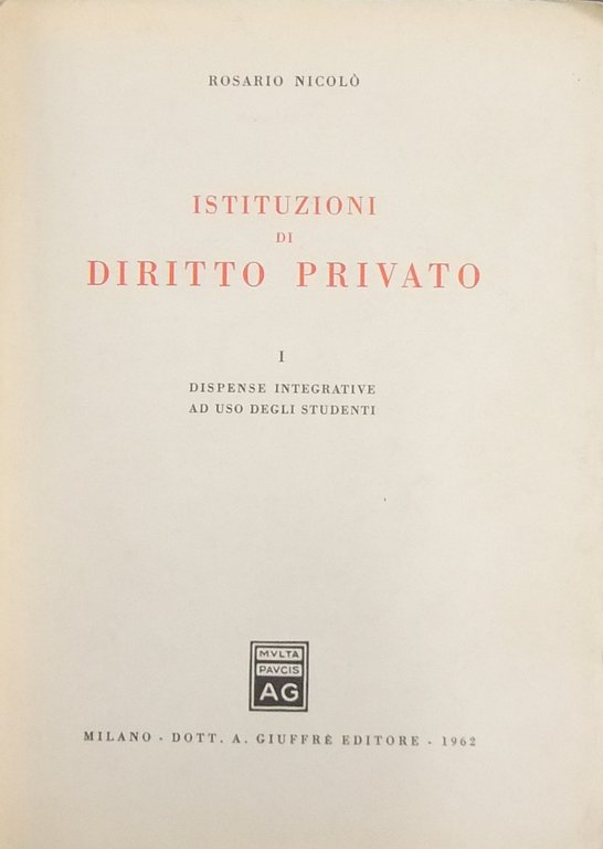 Istituzioni di diritto privato. Vol. I (unico pubblicato) - Dispense … | Immagine Gallery 2