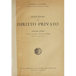 Istituzioni di diritto privato. Volume unico a cura del Prof. …