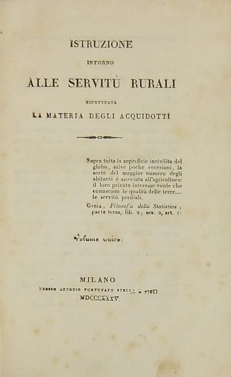 Istruzione intorno alle servitù rurali eccettuata la materia degli acquidotti. … | Immagine Gallery 2