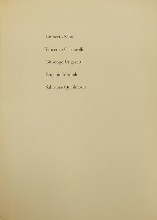 Italienische Lyrik der Gegenwart. Umberto Saba, Vincenzo Cardarelli, Giuseppe Ungaretti, … | Immagine Gallery 2