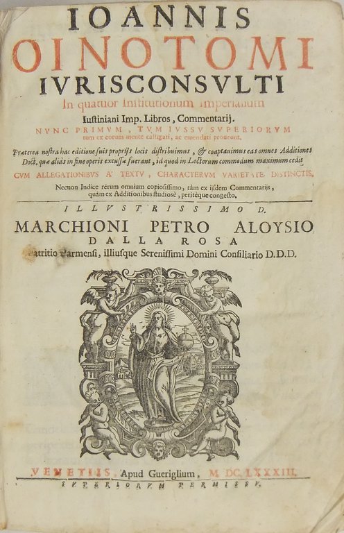 Joannis Oinotomi. In quatuor Institutionum Imperialium Justiniani Imp. Libros Commentarij … | Immagine Gallery 2