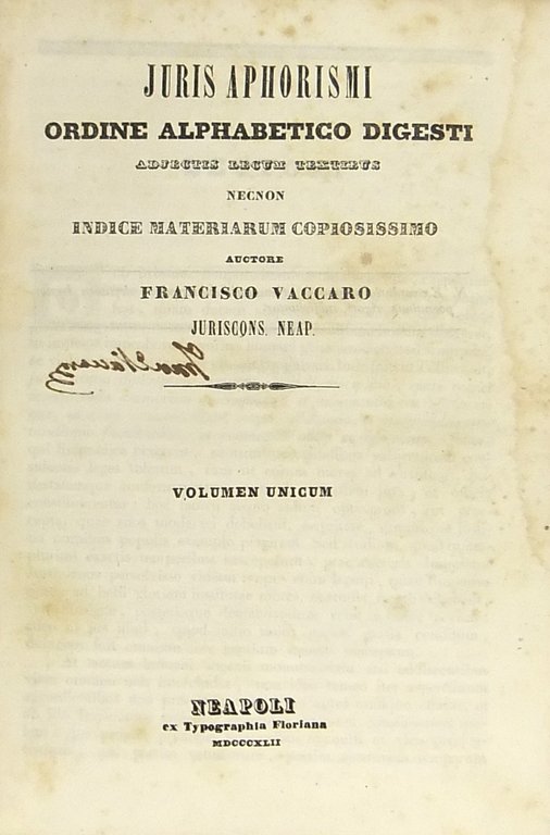 Juris aphorismi. Ordine alphabetico digesti adjectis legum textibus necnon indice … | Immagine Gallery 2