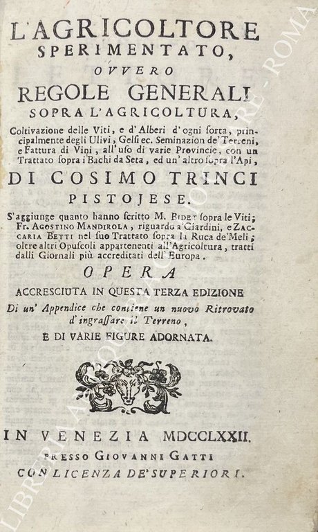 L'agricoltore sperimentato ovvero regole generali sopra l'Agricoltura, Coltivazione delle viti, … | Immagine Gallery 2