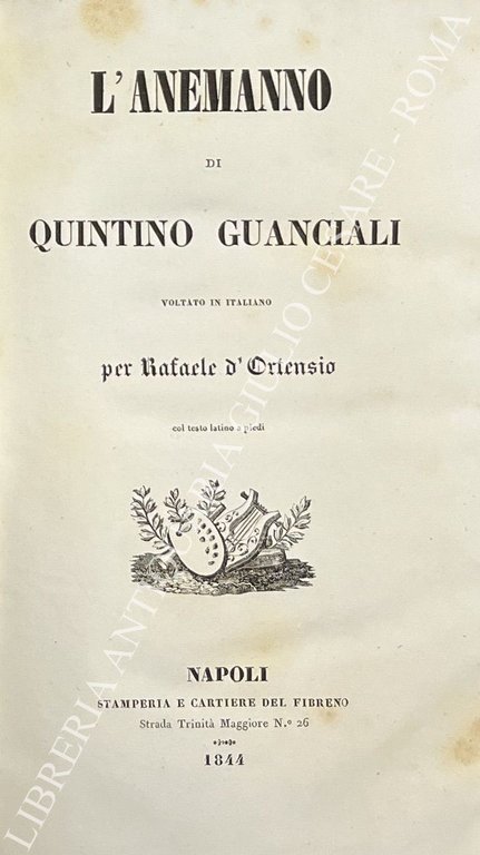 L'anemanno. Voltato in italiano per Rafaele d'Ortensio con testo latino … | Immagine Gallery 2