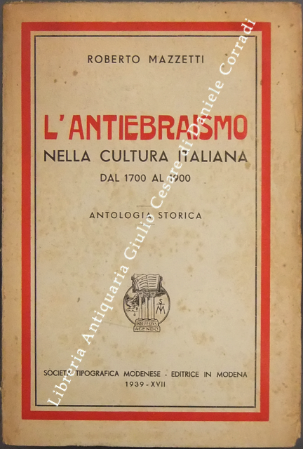 L'antiebraismo. Nella cultura italiana dal 1700 al 1900. Antologia storica | Immagine Gallery 2