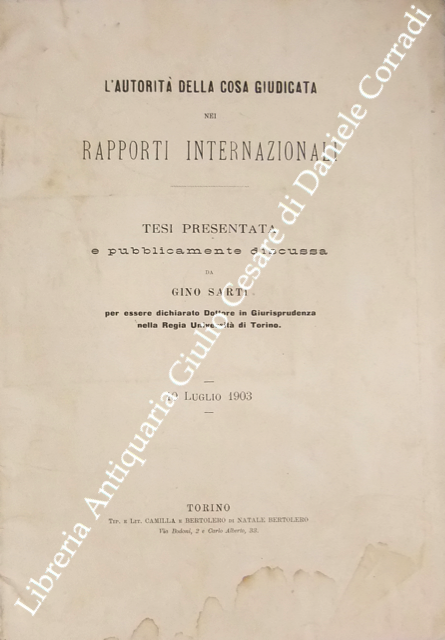 L'autorità della cosa giudicata nei rapporti internazionali. Tesi presentata e … | Immagine Gallery 2