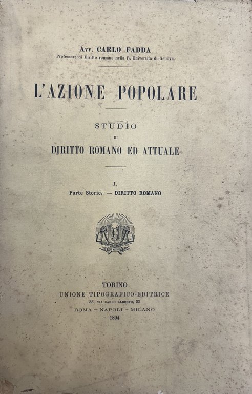 L'azione popolare. Studio di diritto romano e attuale. Vol. I … | Immagine Gallery 2