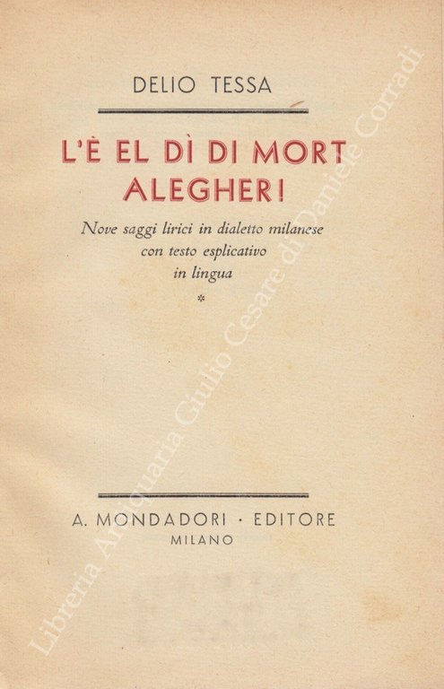 L'è el dì di Mort alegher! Nove saggi lirici in … | Immagine Gallery 2